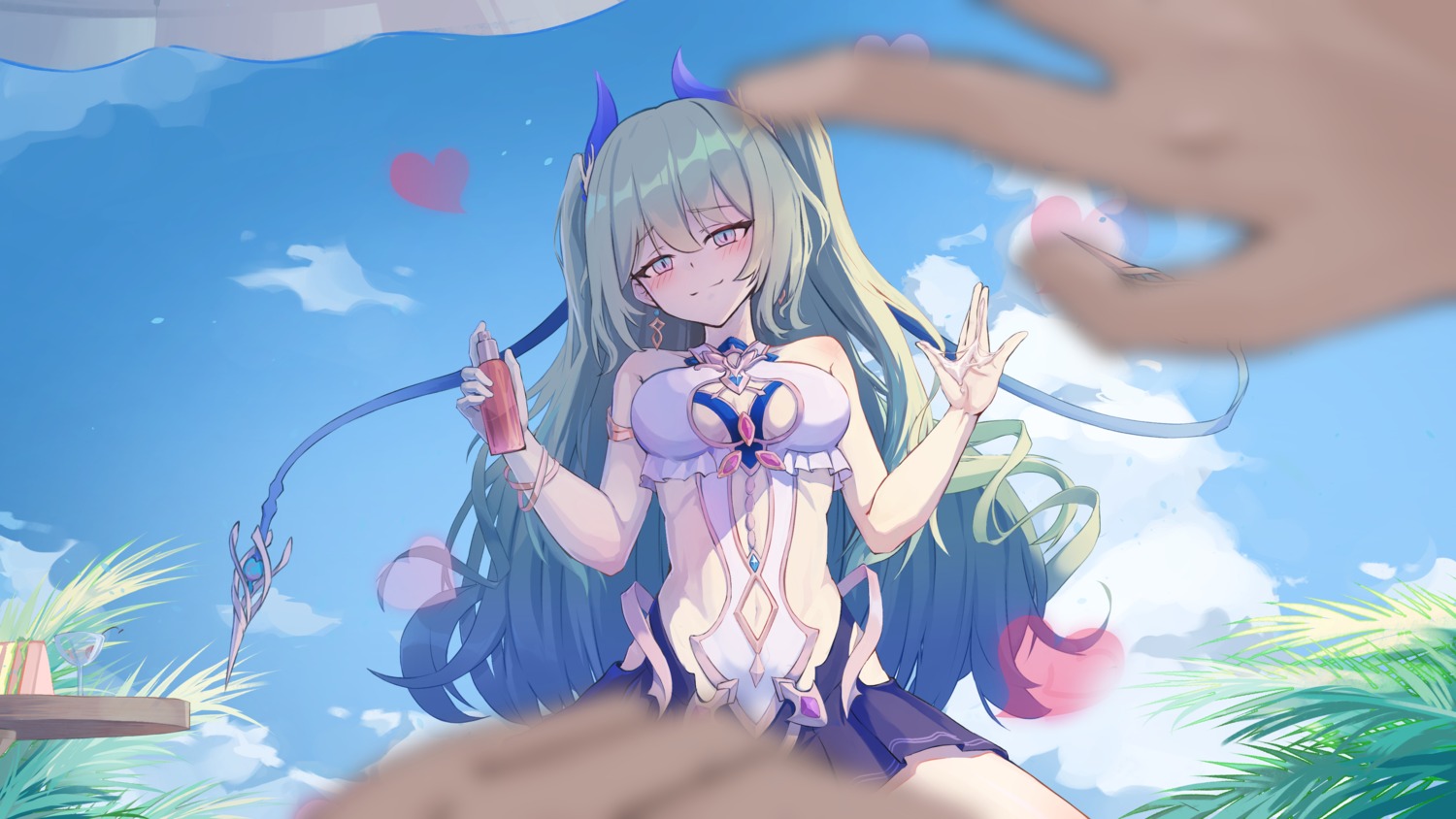 benghuai_xueyuan, caisena, honkai_impact, horns, mobius_(honkai_impact), wallpaper