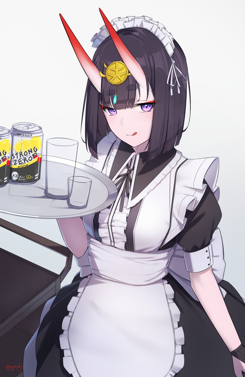 fate/grand_order, horns, maid, sawarineko, shuten_douji_(fate)