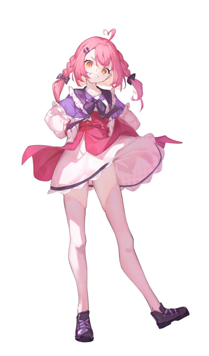 dress, mishuo_(misuo69421), skirt_lift, thighhighs