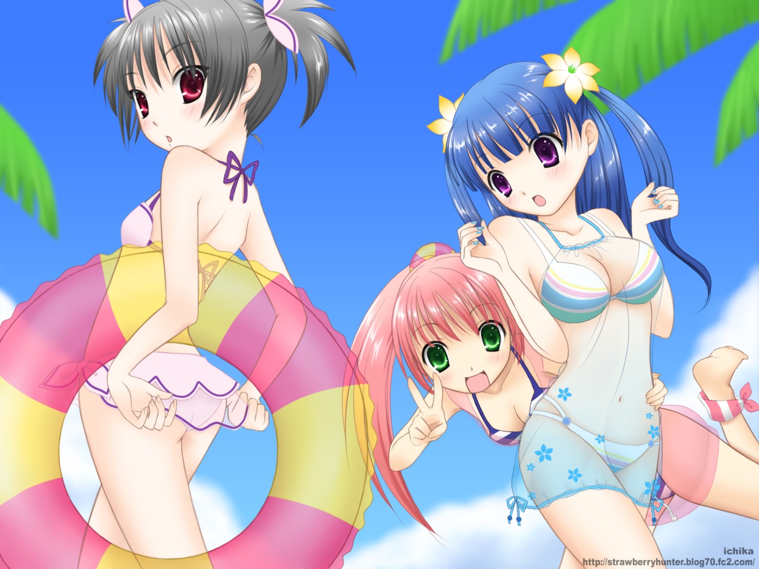 arin, bikini, cleavage, hana, ichika, kooh, pangya, swimsuits