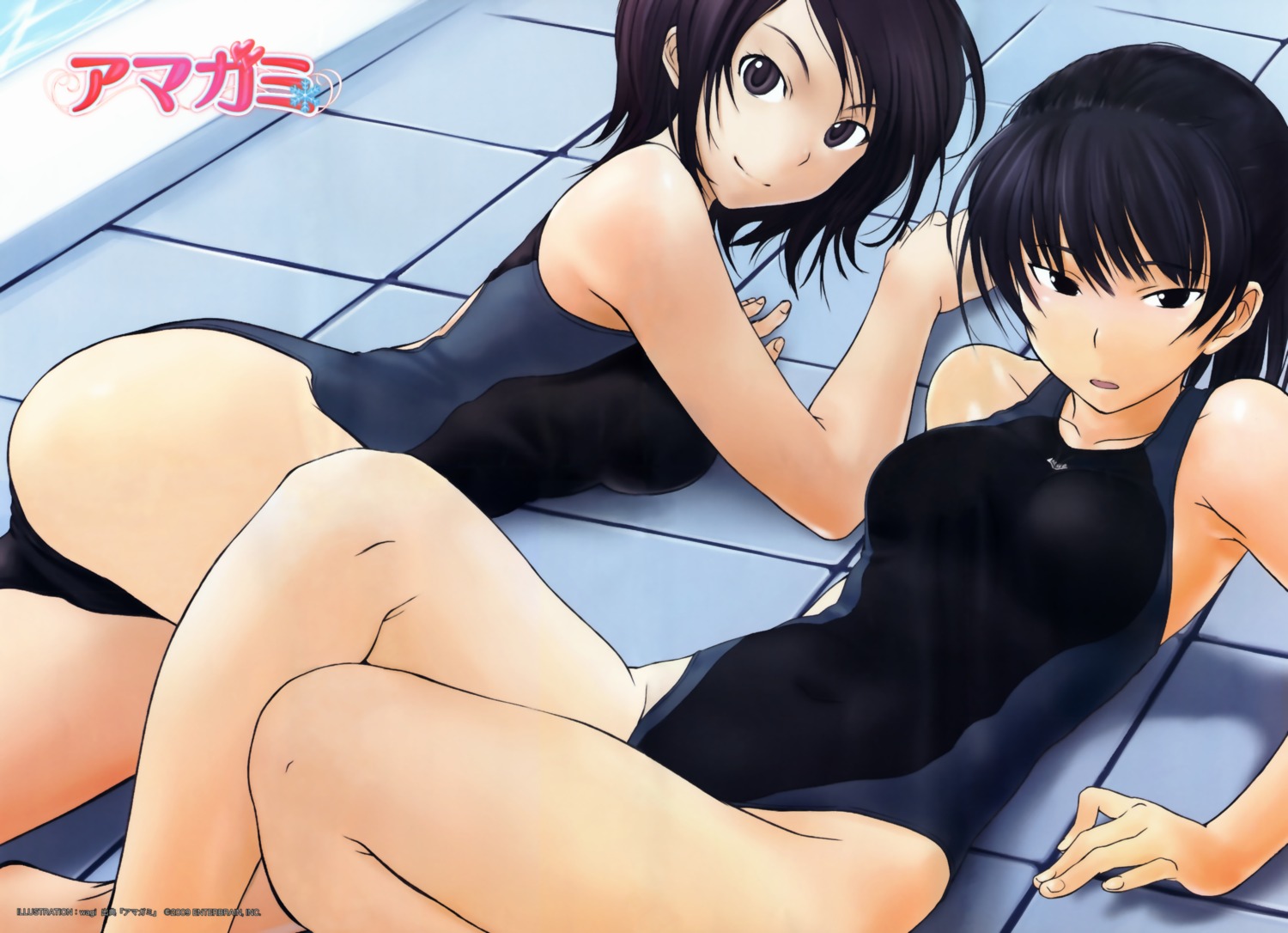 amagami, kawagishi_keitarou, swimsuits, takahashi_maya, tsukahara_hibiki