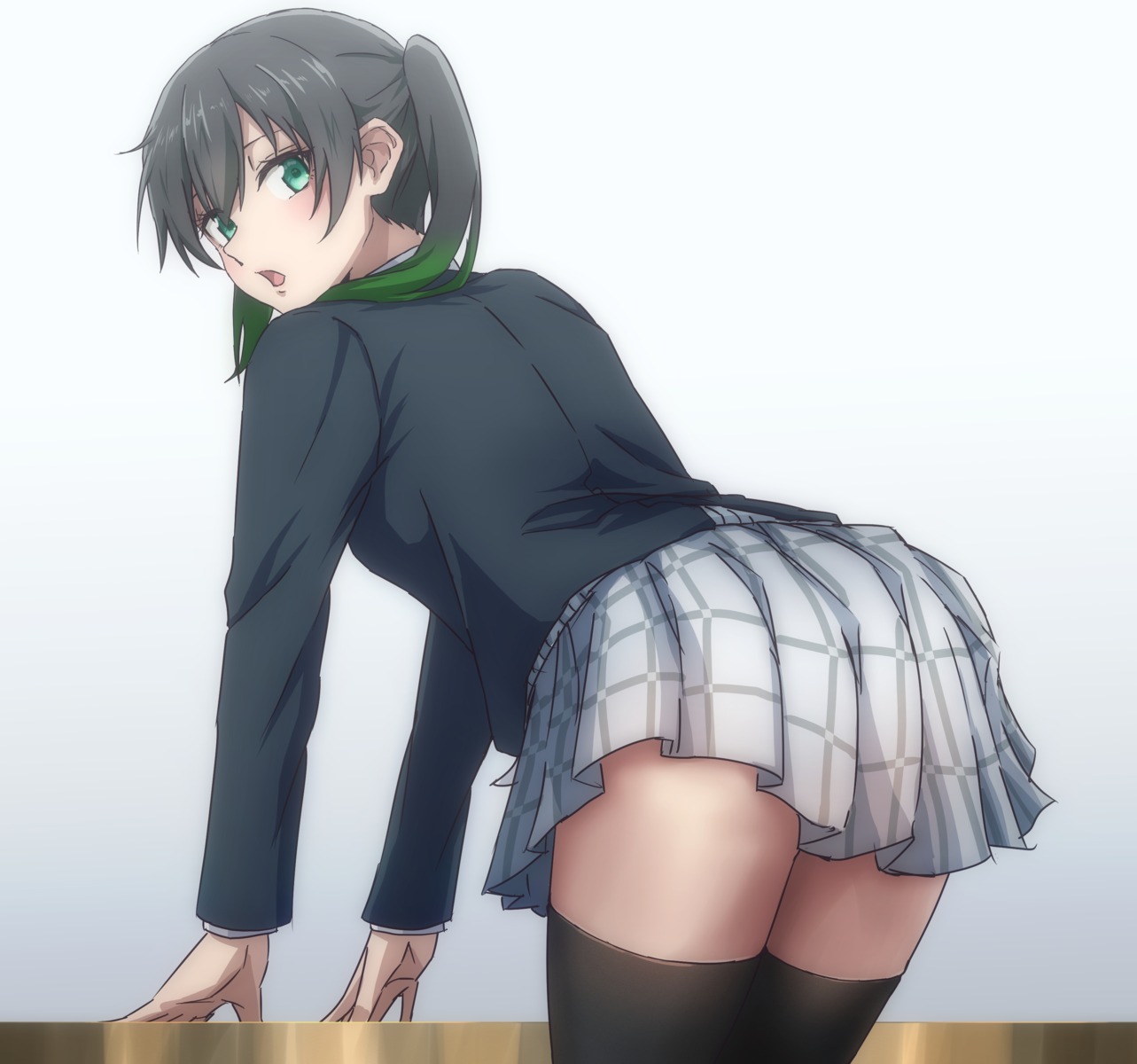 ass, kashinoshi, love_live!_(series), love_live!_nijigasaki_gakuen_school_idol_doukoukai, seifuku, takasaki_yuu, thighhighs