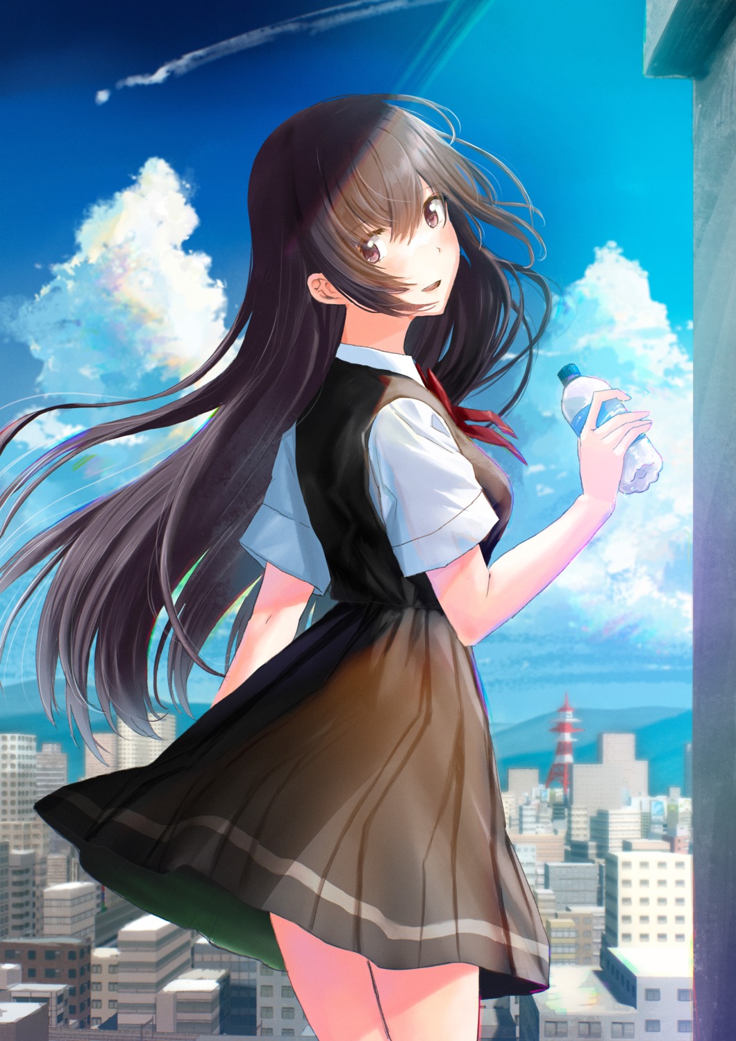 kazuharu_kina, seifuku, skirt_lift, suou_yuki, tokidoki_bosotto_russia-go_de_dereru_tonari_no_alya-san