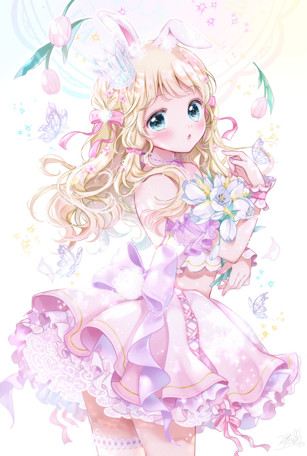 animal_ears, bunny_ears, garter, kousagi, tail