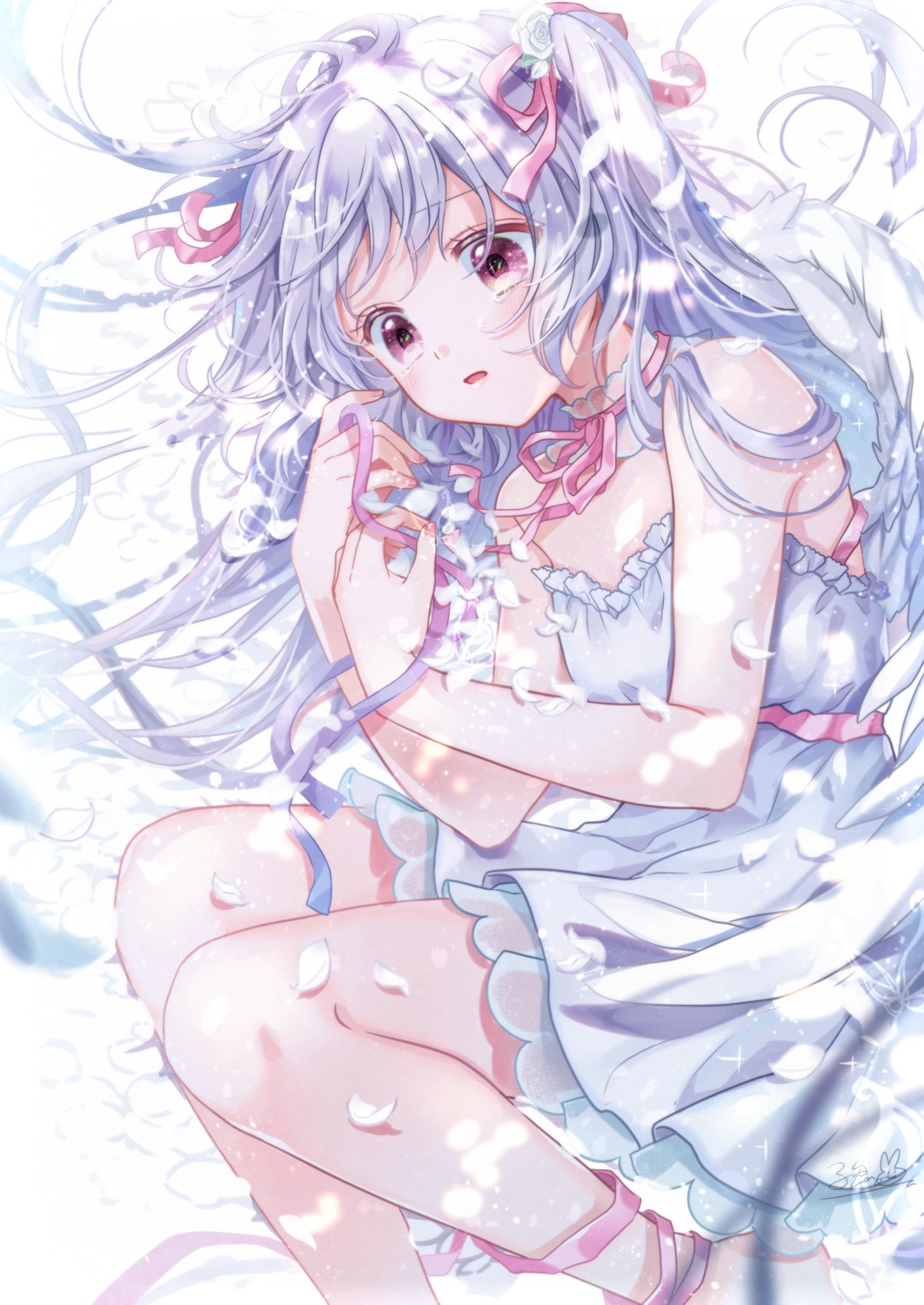 dress, kousagi, wings