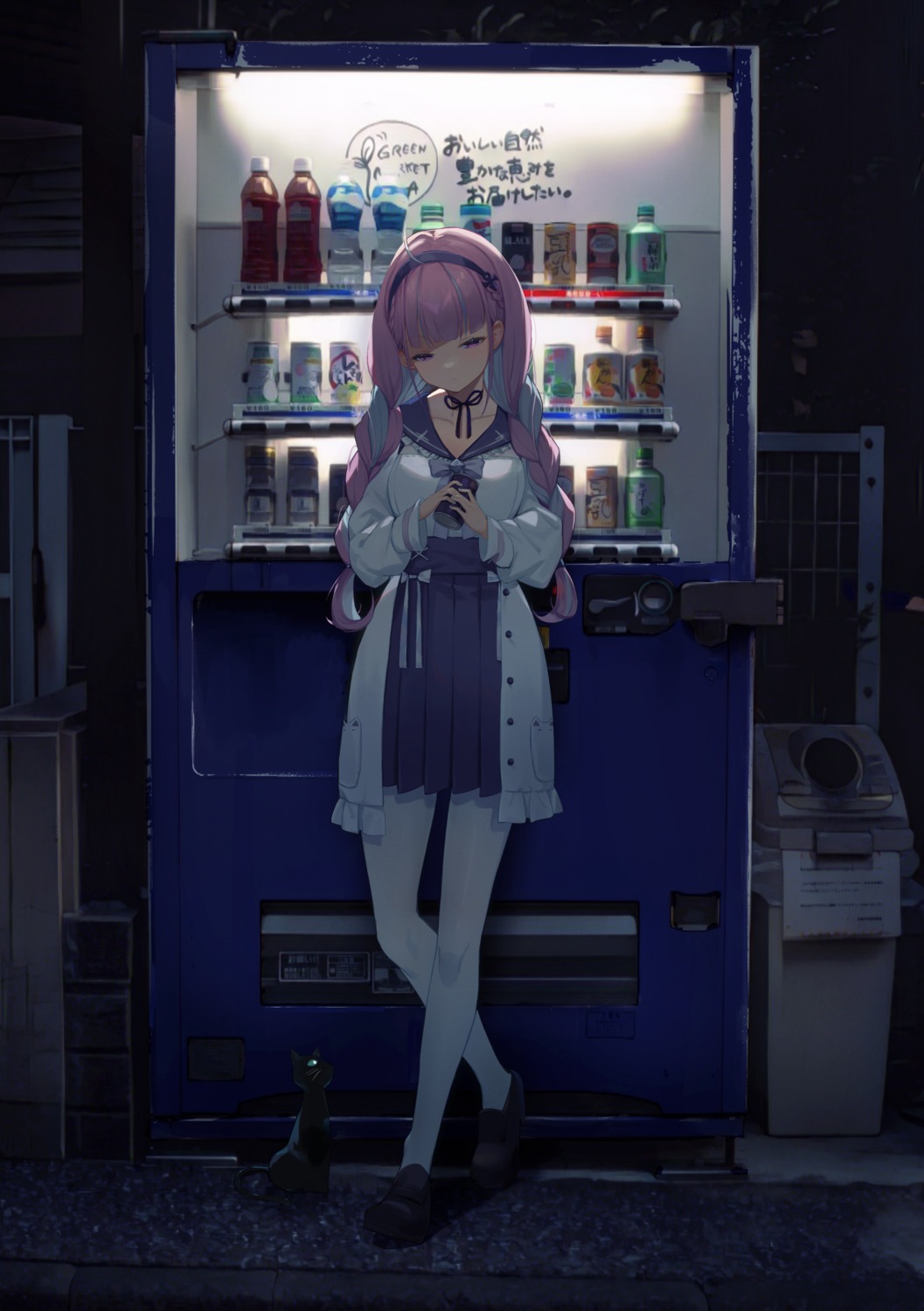 hololive, minato_aqua, neko, pantyhose, seifuku, stoner08