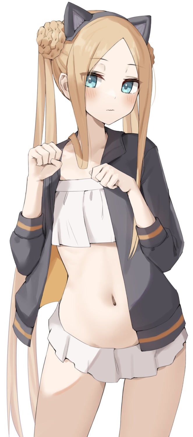 abigail_williams_(fate), animal_ears, bikini, fate/grand_order, kopaka_(karda_nui), nekomimi, open_shirt, swimsuits