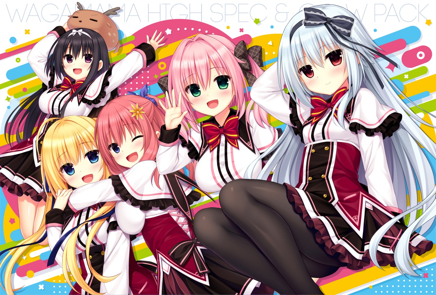 madosoft, miyase_mihiro, narumi_toa, pantyhose, rokuonji_kaoruko, sakuragi_roofolet_ashe, seifuku, utsunomiya_tsumire