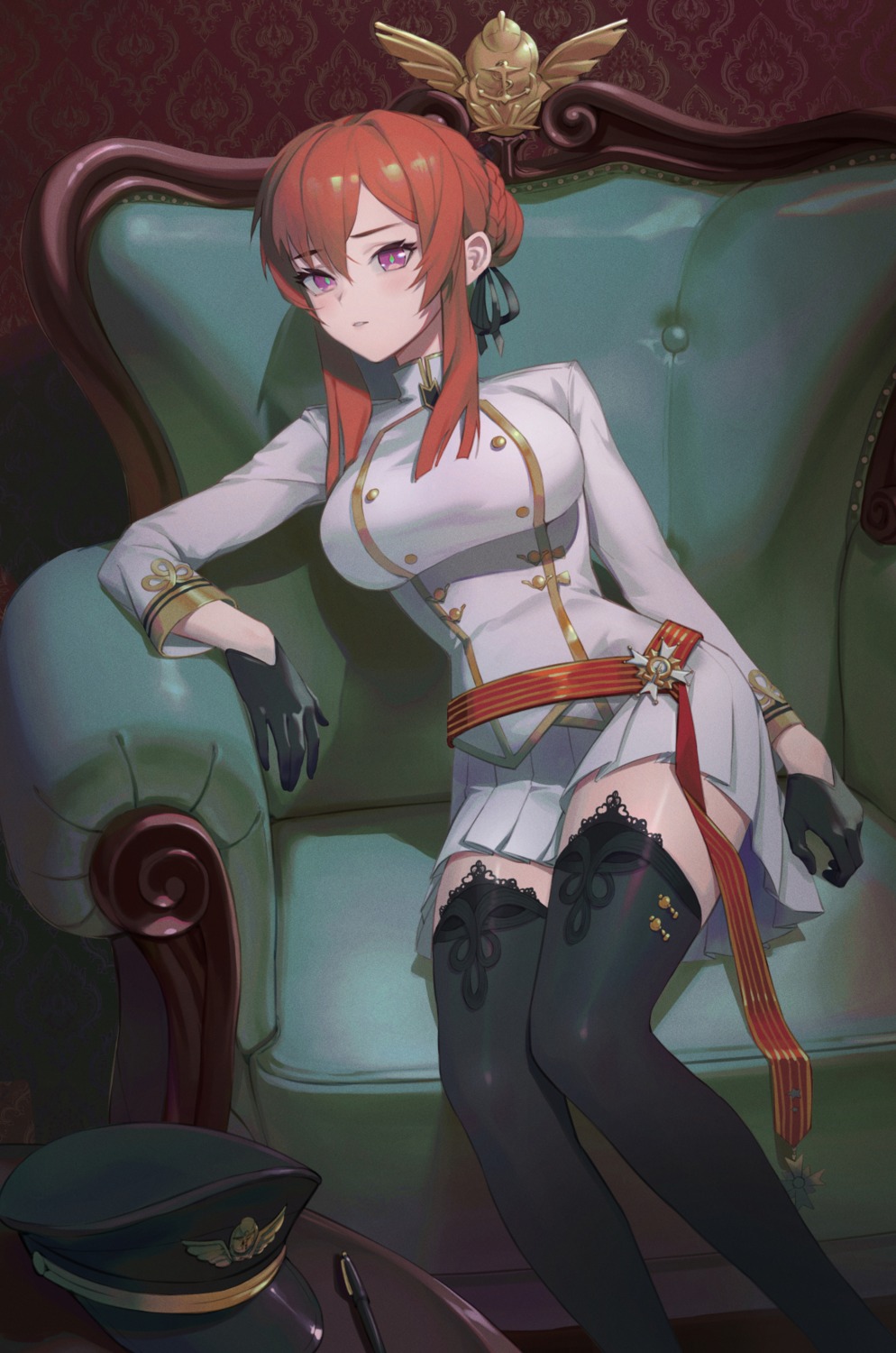 azur_lane, guihuo_inferno, monarch_(azur_lane), thighhighs, uniform