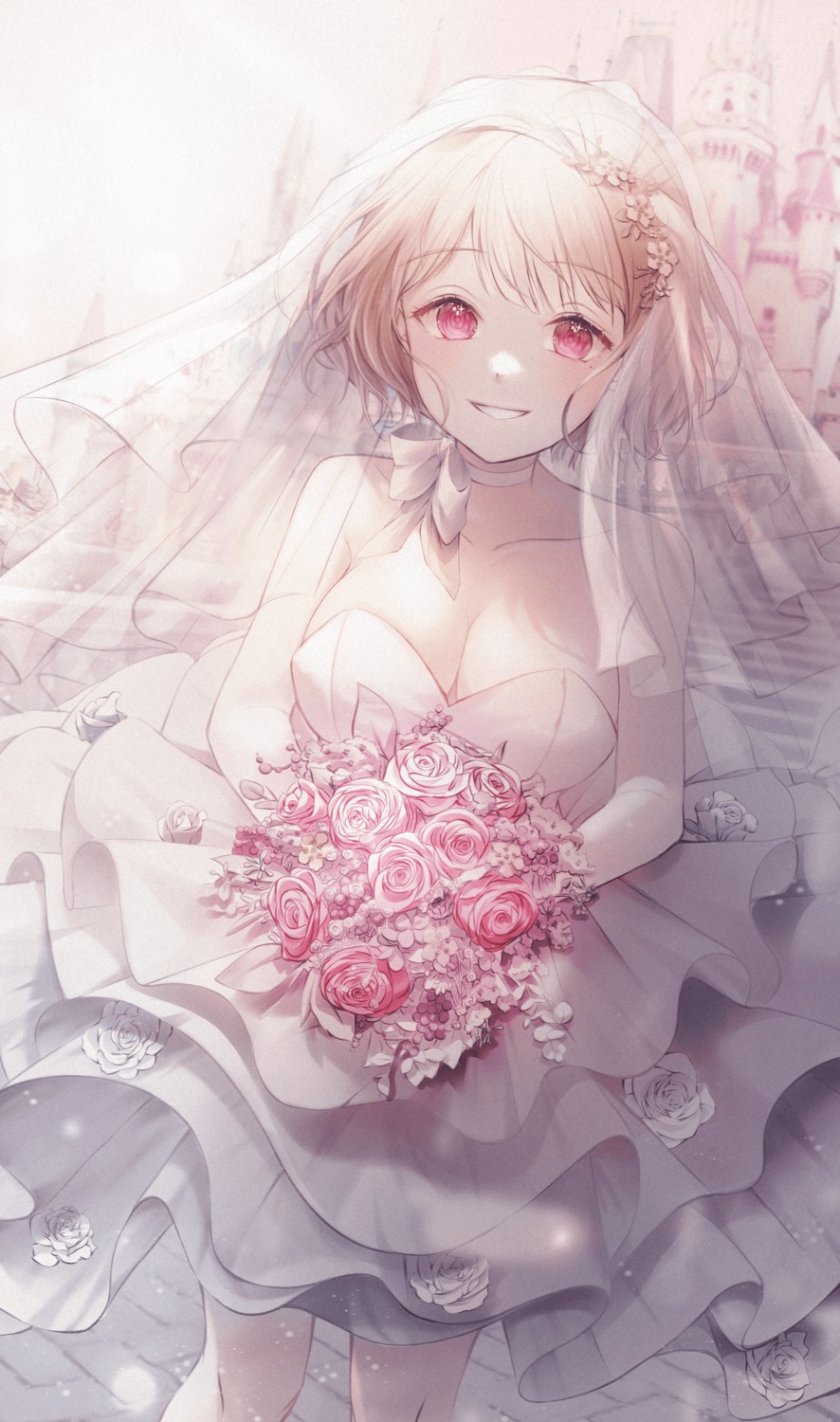 dress, iro_(iro_252_), no_bra, wedding_dress