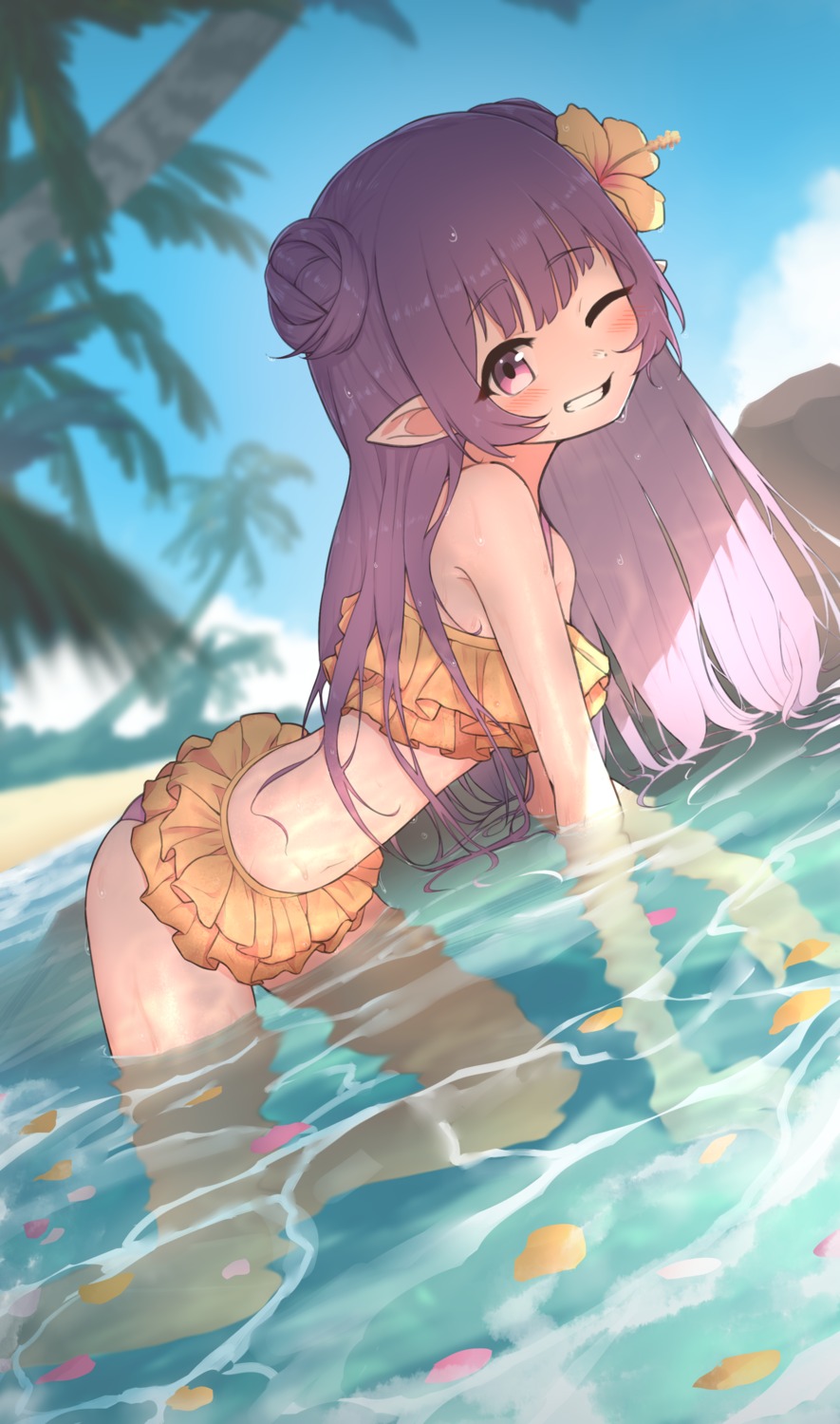 bikini, hoplitx, pointy_ears, swimsuits, wet
