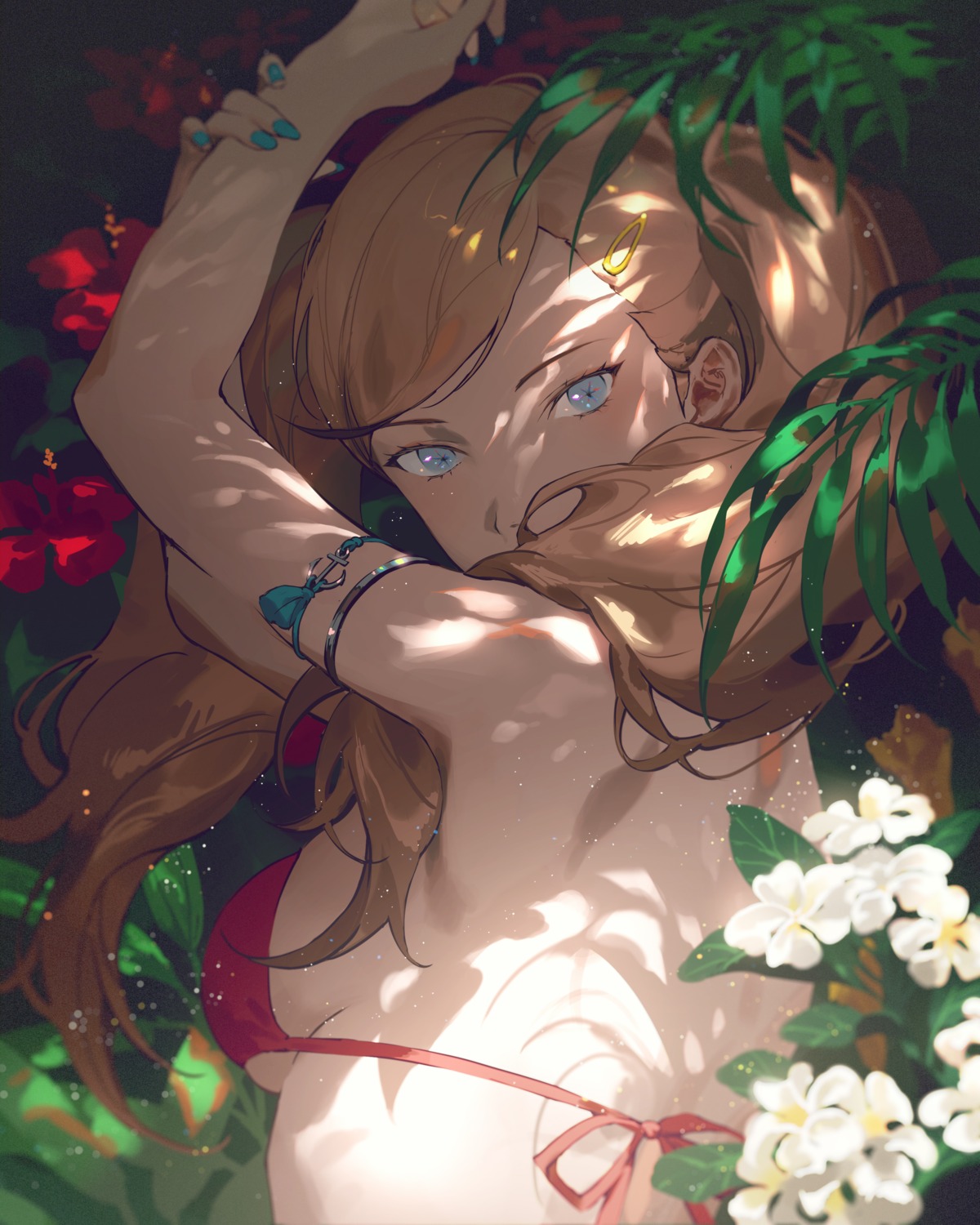 bikini_top, fajyobore, persona_5, swimsuits, takamaki_anne, underboob