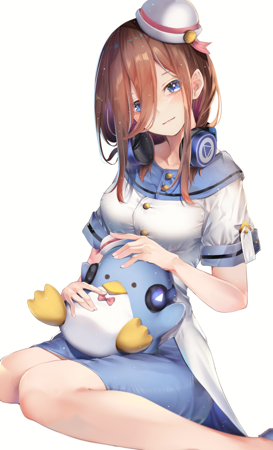 5-toubun_no_hanayome, headphones, nakano_miku, penguin, uniform, yuunamida_uyu