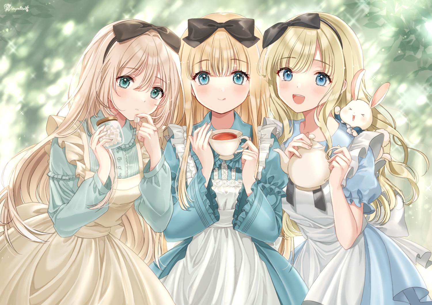 alice, alice_in_wonderland, dress, konpeito1025, white_rabbit