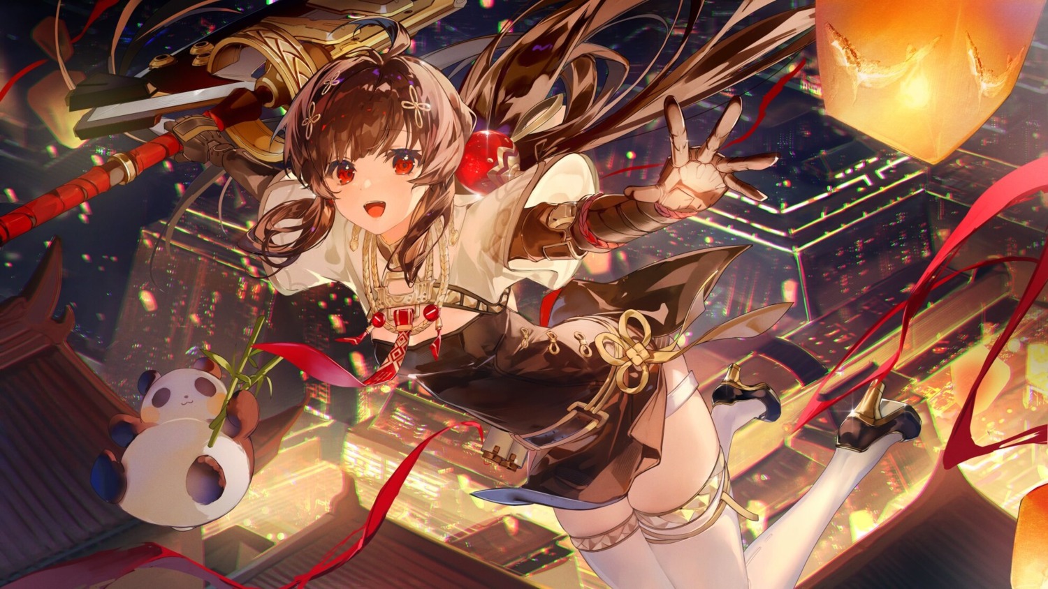 armor, chinadress, garter, heels, pulao, punishing:_gray_raven, skirt_lift, sword