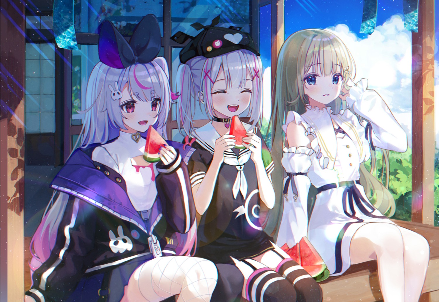animal_ears, asumi_sena, bunny_ears, cattleya_regina_games, dress, eumi_114, fishnets, hanabusa_lisa