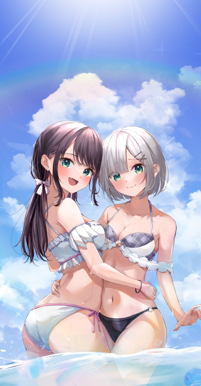 ass, bikini, horo_27, kaga_nazuna, kaga_sumire, lupinus_virtual_games, swimsuits, vspo!, wet