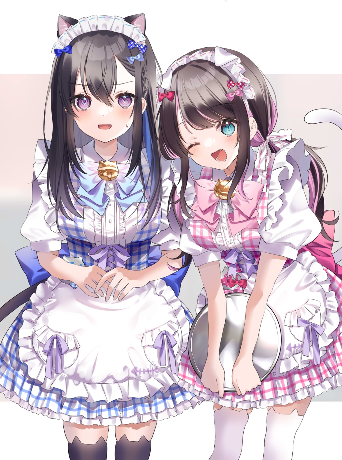 animal_ears, ichinose_uruha, kaga_nazuna, lupinus_virtual_games, maid, nekomimi, pome_charo, tail
