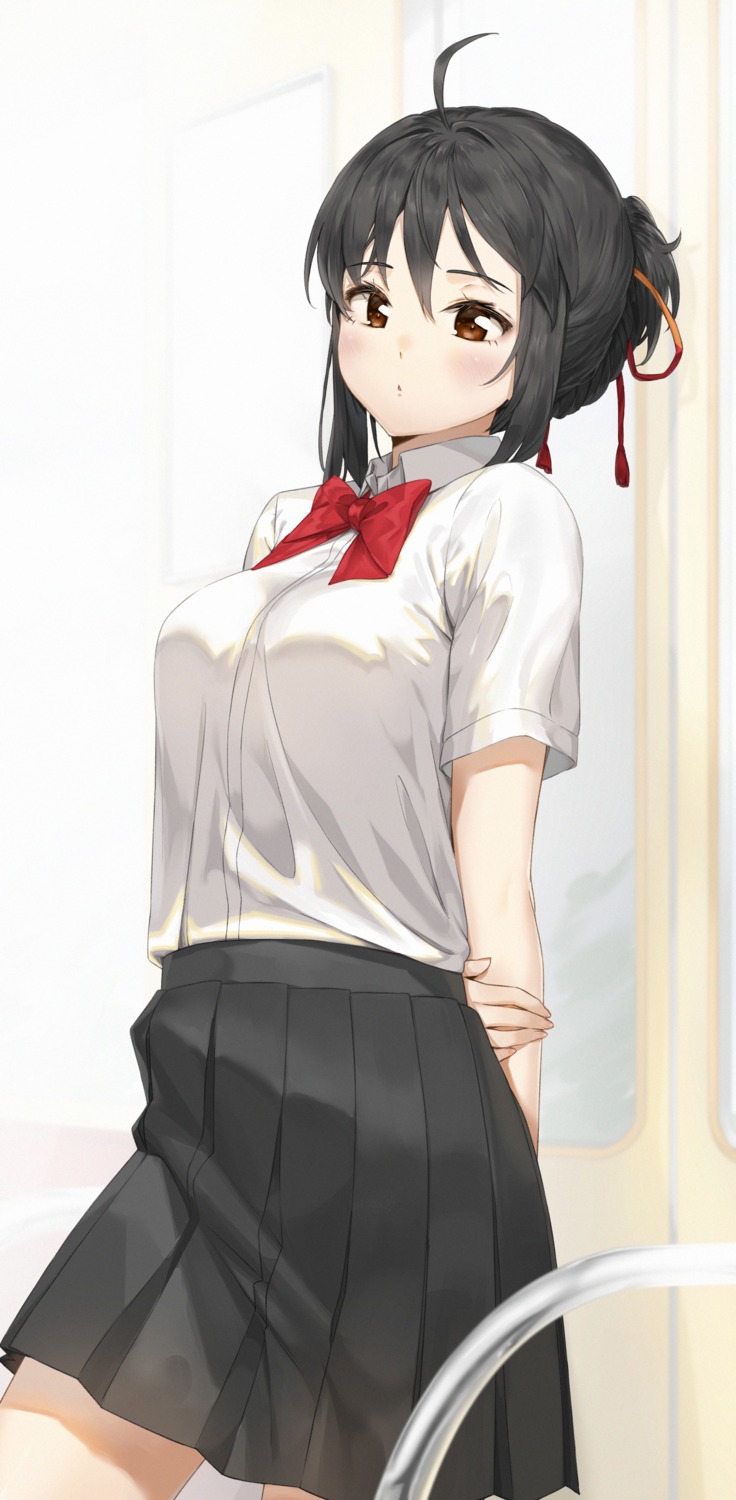 kimi_no_na_wa., miyamizu_mitsuha, pixel_(yuxian), seifuku
