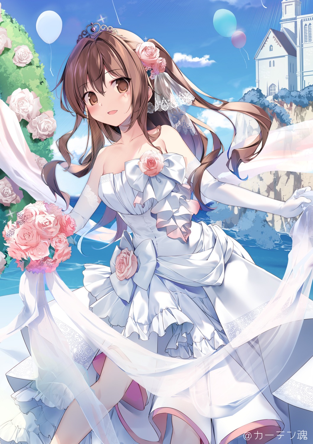 aomi_maika, dress, karory, no_bra, skirt_lift, wedding_dress