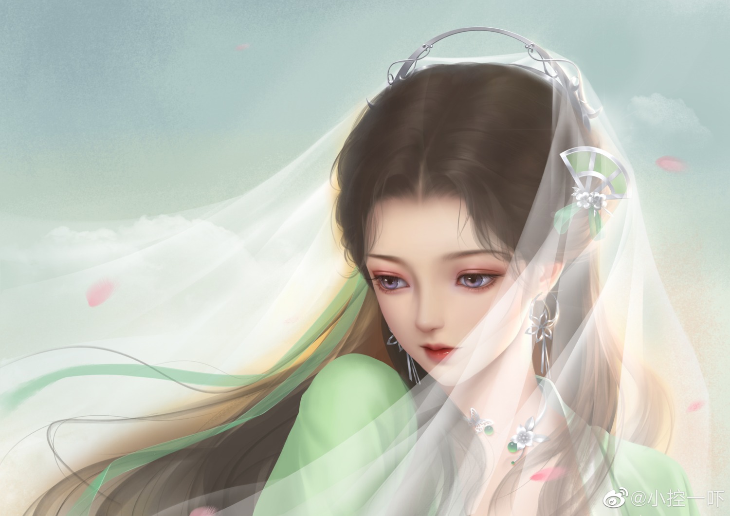 asian_clothes, bi_yao, jade_dynasty, see_through, watermark, xiao_kong_yi_xia