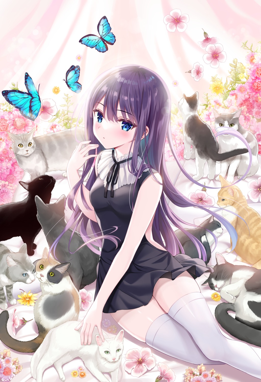 dress, neko, shiwasu_horio, thighhighs