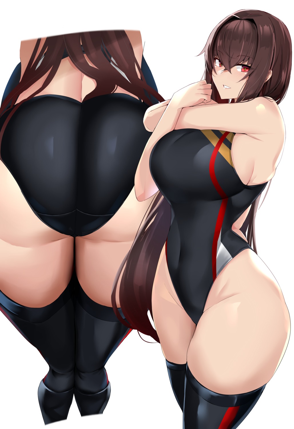 ass, last_origin, maruyaa_(malya1006), royal_arsenal, swimsuits, thighhighs