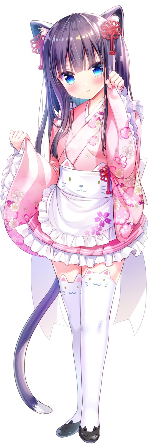 animal_ears, maid, nekomimi, shiwasu_horio, tail, thighhighs, wa_maid