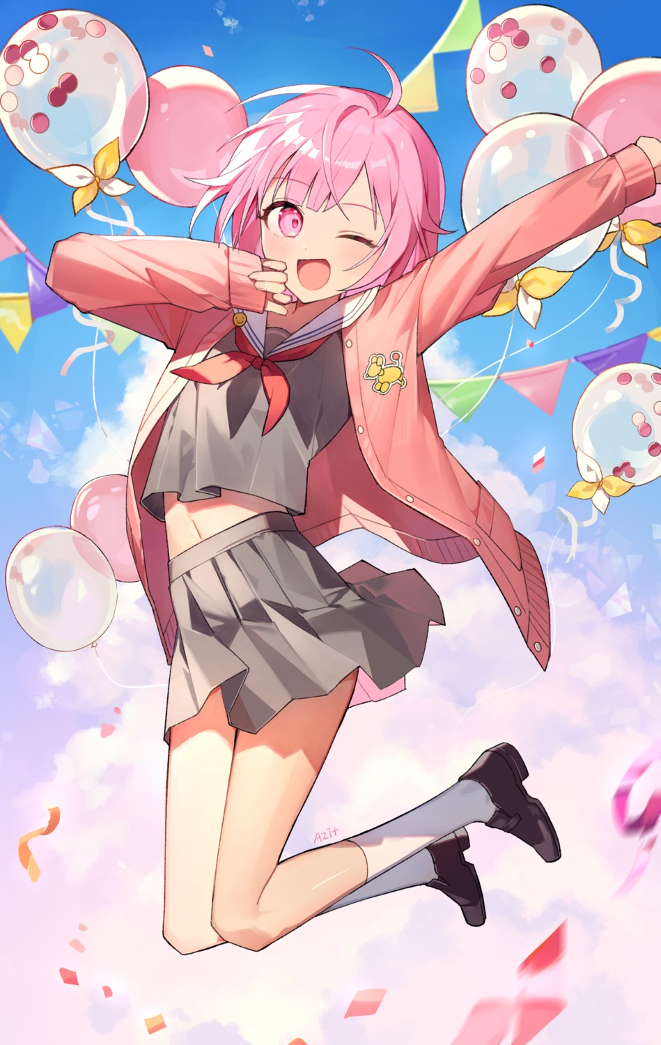 azit_(down), ootori_emu, project_sekai, seifuku, skirt_lift, sweater