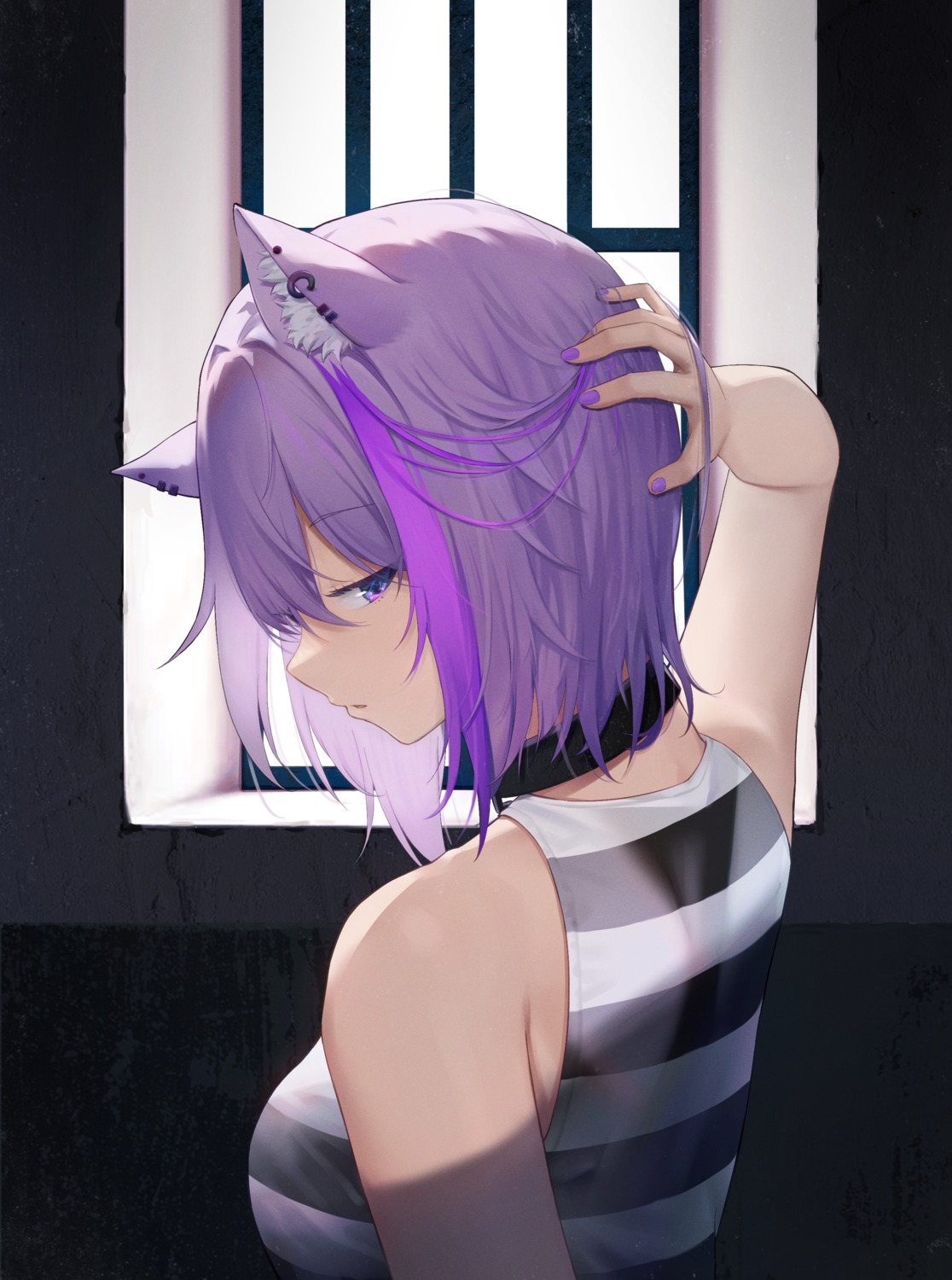animal_ears, hololive, hololive_gamers, nekomata_okayu, nekomimi, stoner08