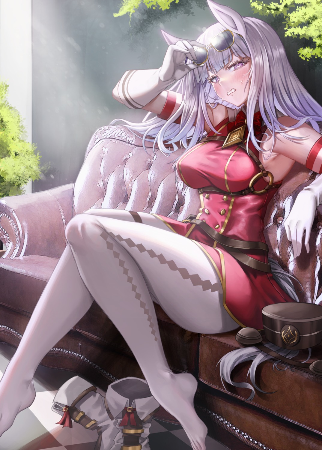 animal_ears, gold_ship_(umamusume), megane, nompang, pantyhose, tail, uma_musume_pretty_derby, uniform