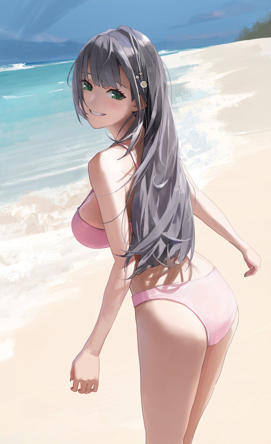 ass, bikini, hololive, logknn, shirogane_noel, swimsuits