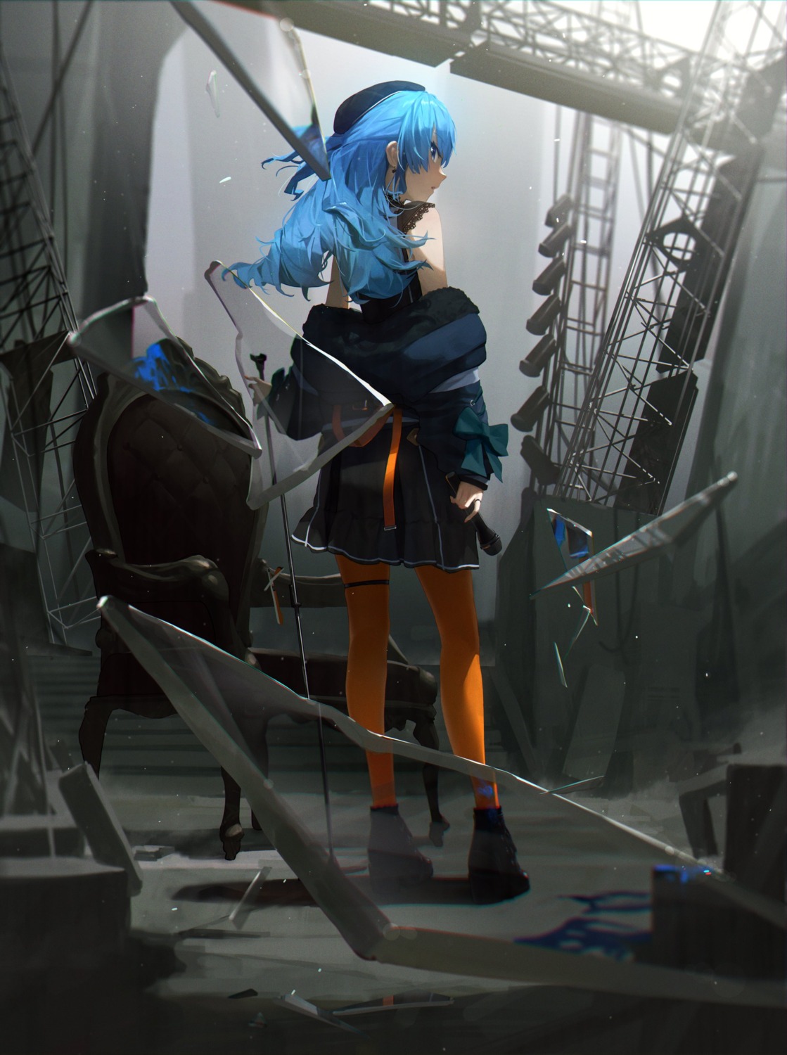 garter, hololive, hoshimachi_suisei, logknn, pantyhose