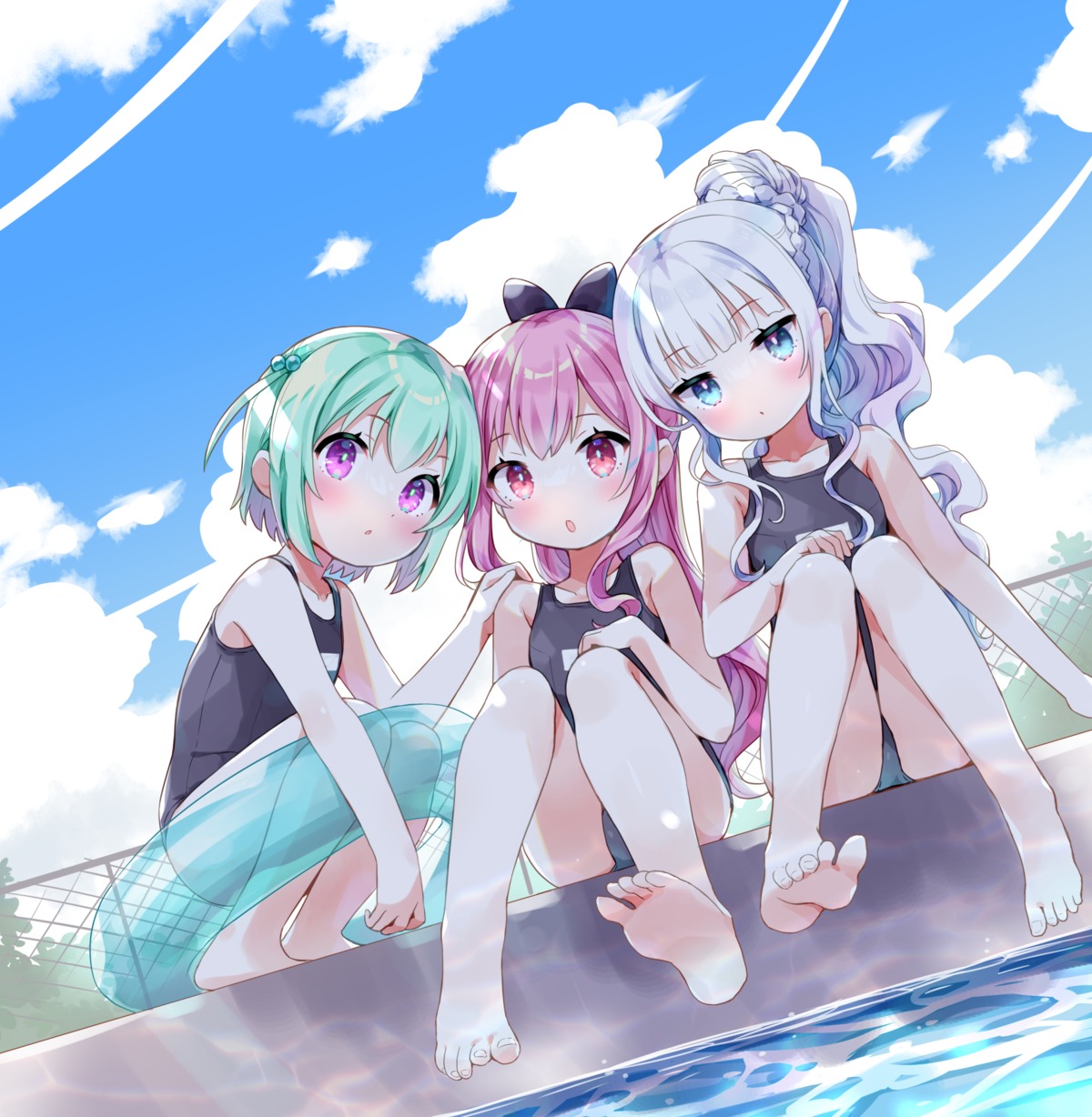 amimi, feet, school_swimsuit, swimsuits