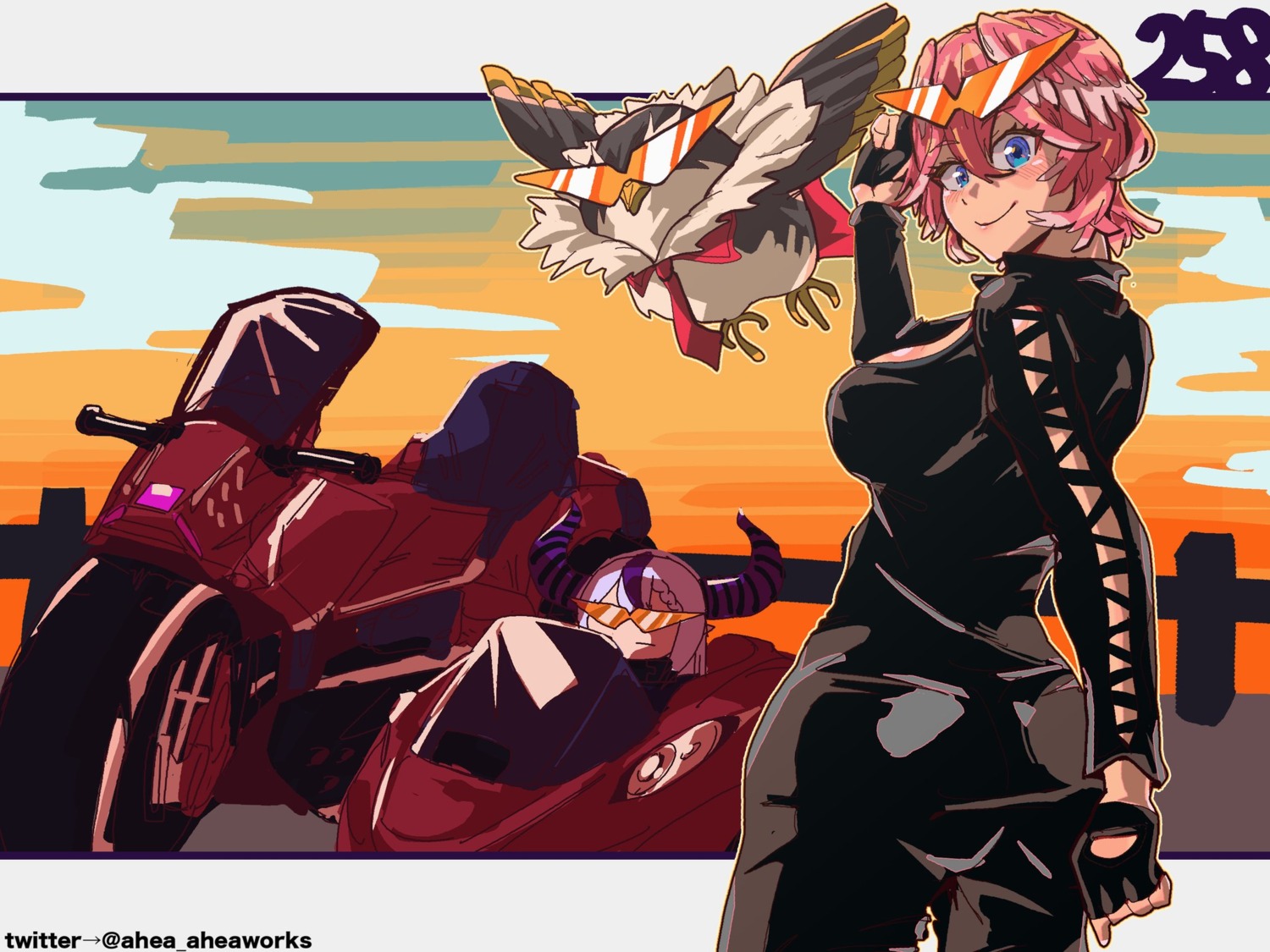 ahea_aheaworks, ass, bodysuit, ganmo_(takane_lui), hololive, megane, takane_lui, wings
