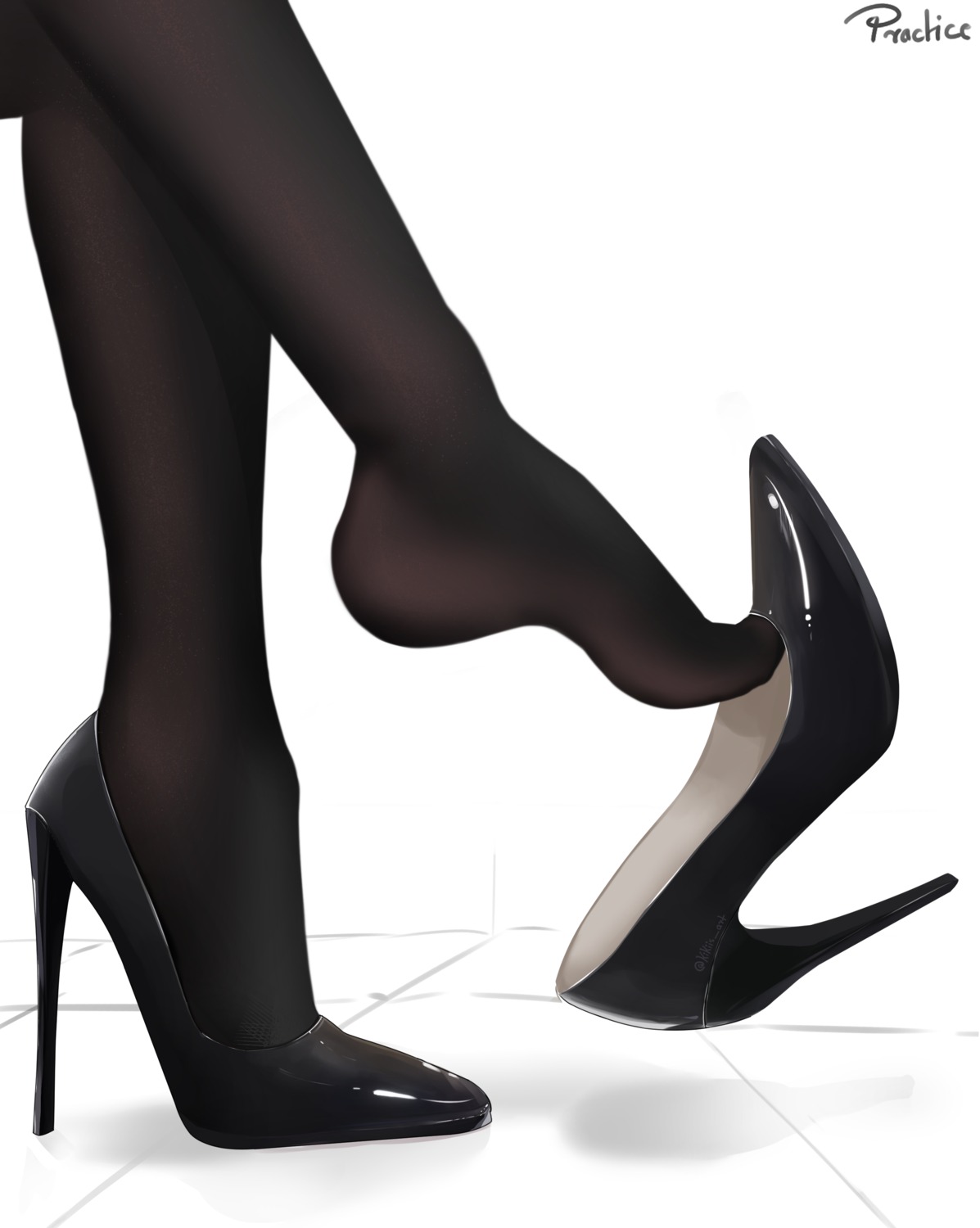 feet, heels, kikiis_art, pantyhose