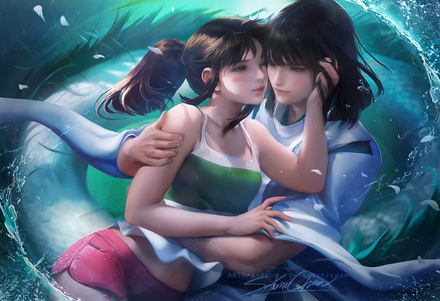 monster, ogino_chihiro, sakimichan, sen_to_chihiro_no_kamikakushi, wet
