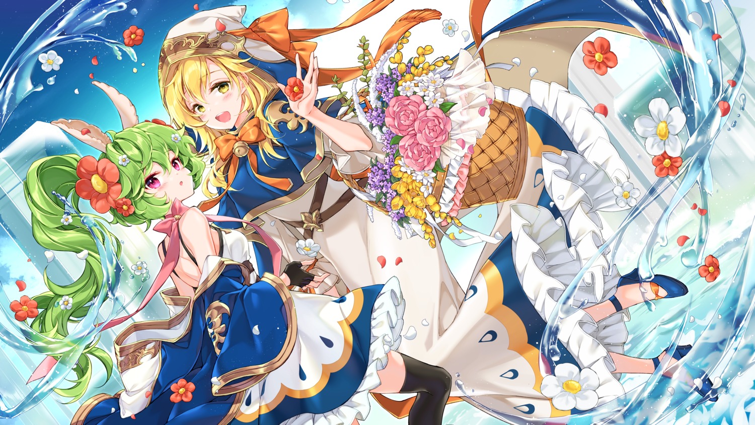 animal_ears, dress, guardian_tales, tagme, thighhighs, wallpaper